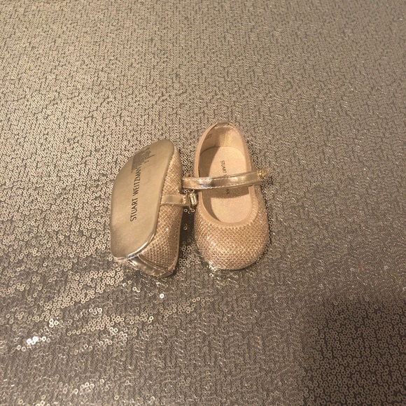 Gold Stuart Weitzman Flats Worn Twice - Picture 2 of 2
